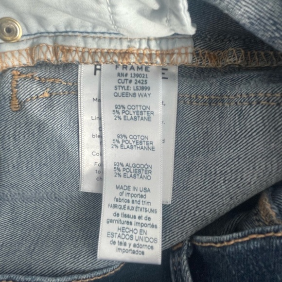 FRAME Le Skinny de Jeanne Jeans Women’s 27 Blue Stretch Mid-Rise - Picture 5 of 7